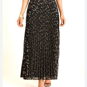 Chico's Black and Gold Maxi Skirt